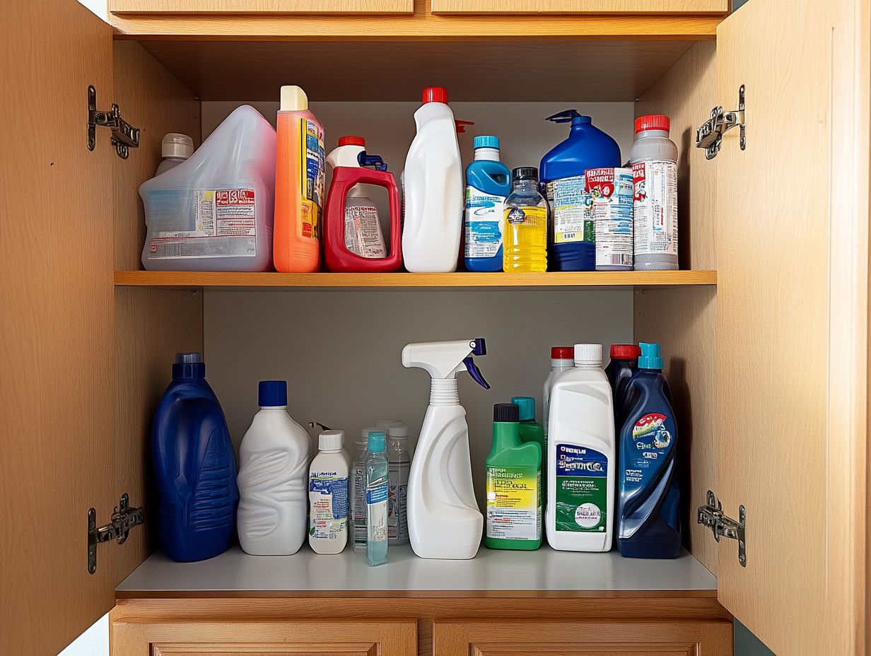 Illustration of Proper Storage for Cleaning Supplies