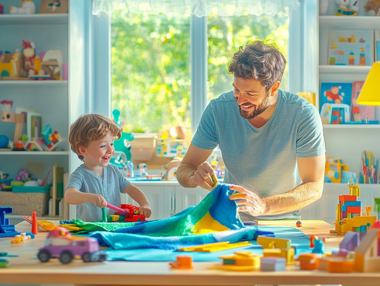 Children happily participating in household chores