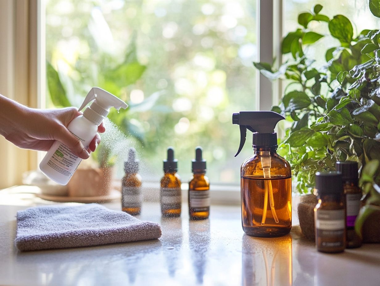 Image showing basic ingredients for essential oil window cleaner