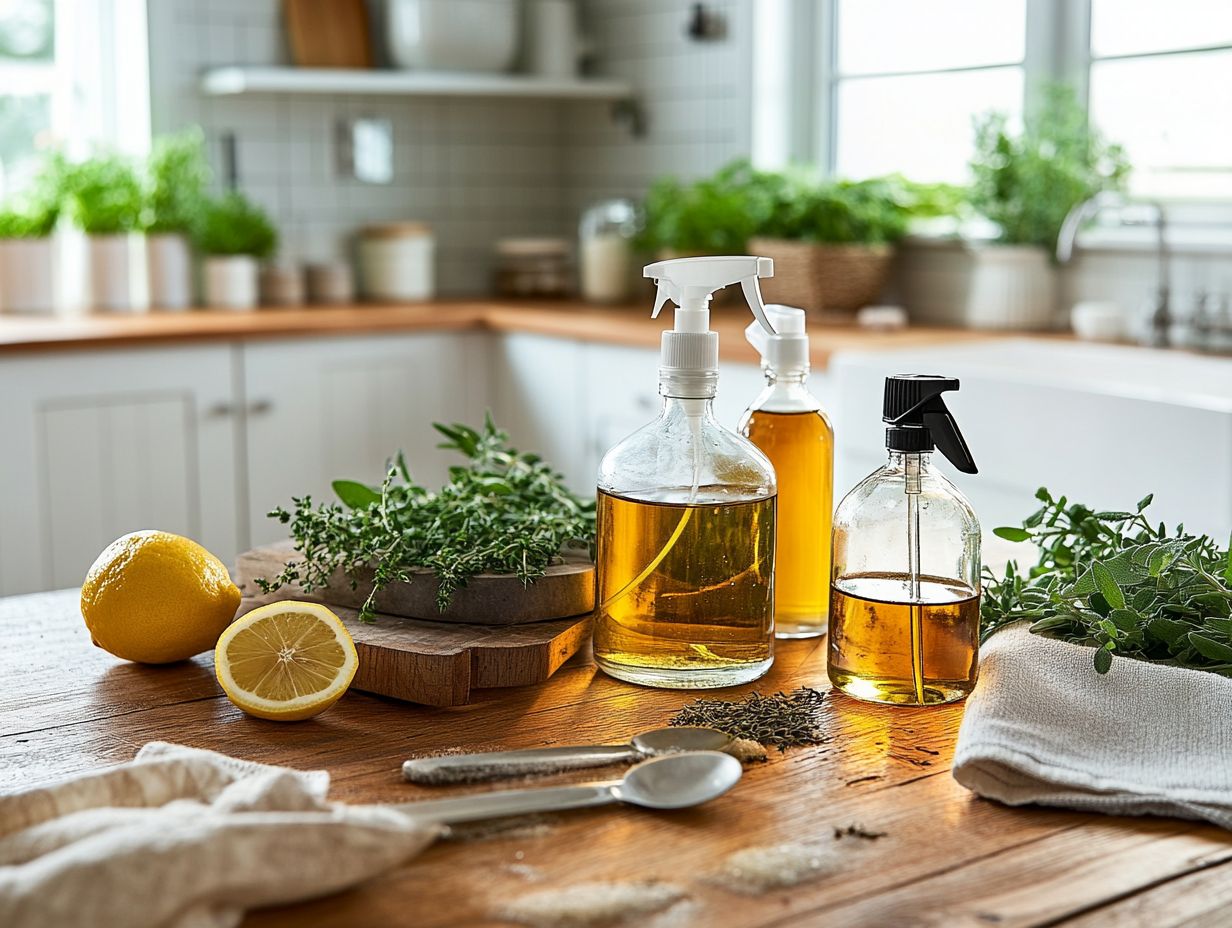 Labeling homemade cleaners with essential oils for safety and organization