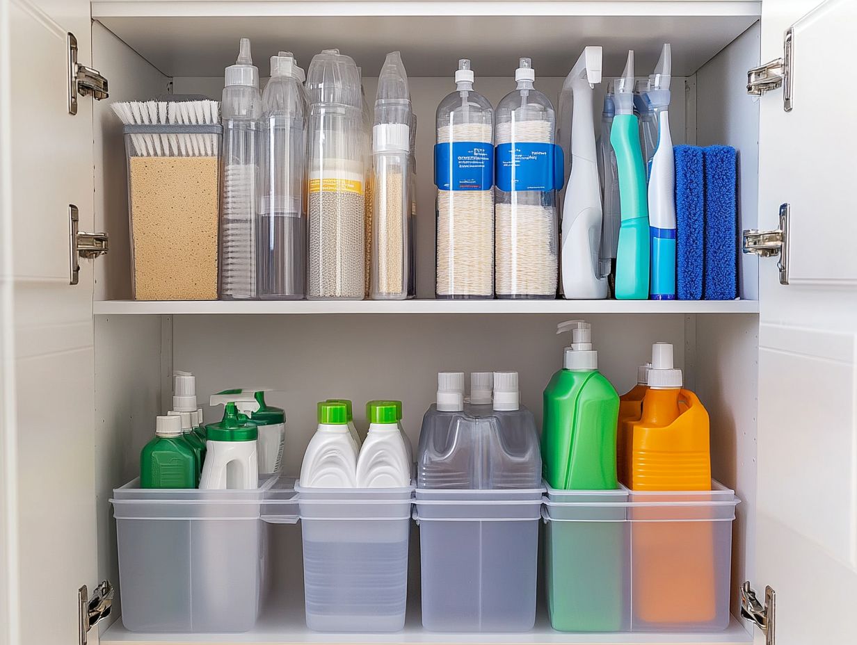 Different types of smart storage solutions for organizing cleaning supplies