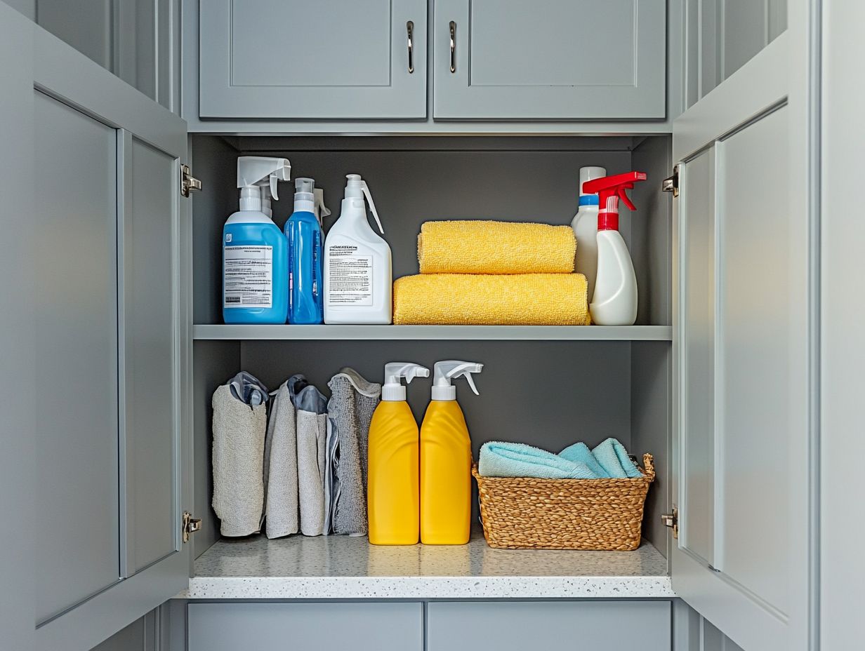 Image illustrating frequently asked questions about organizing cleaning supplies