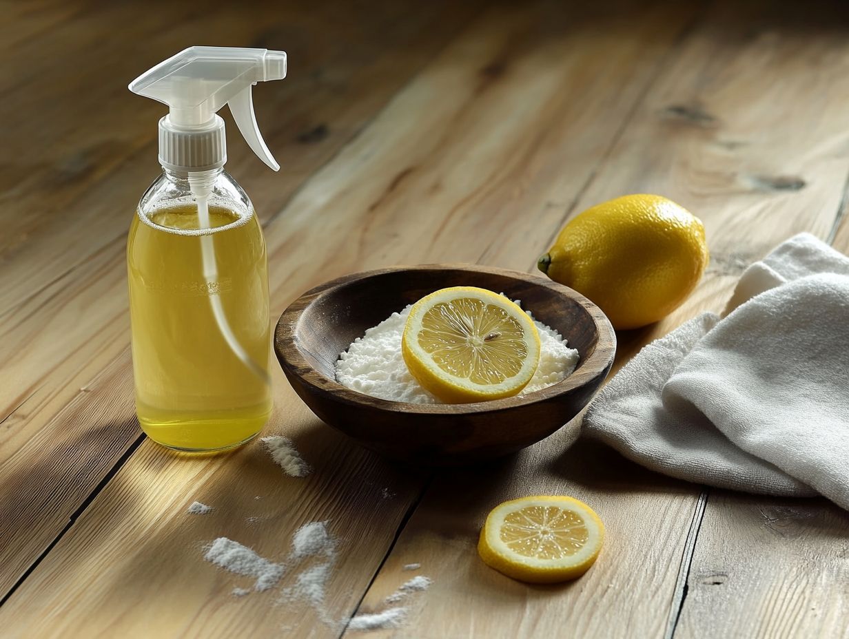 A person cleaning up a pet accident with a natural cleaner.