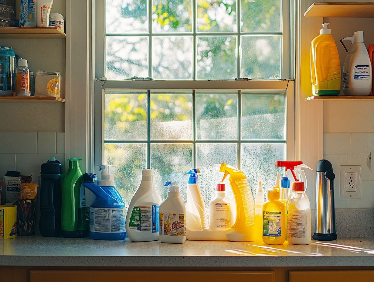 An image illustrating safe storage practices for cleaners during summer.