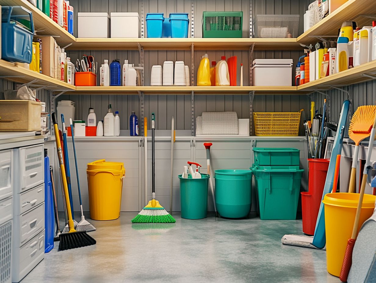 Use proper storage containers to keep your cleaning supplies safe and organized.