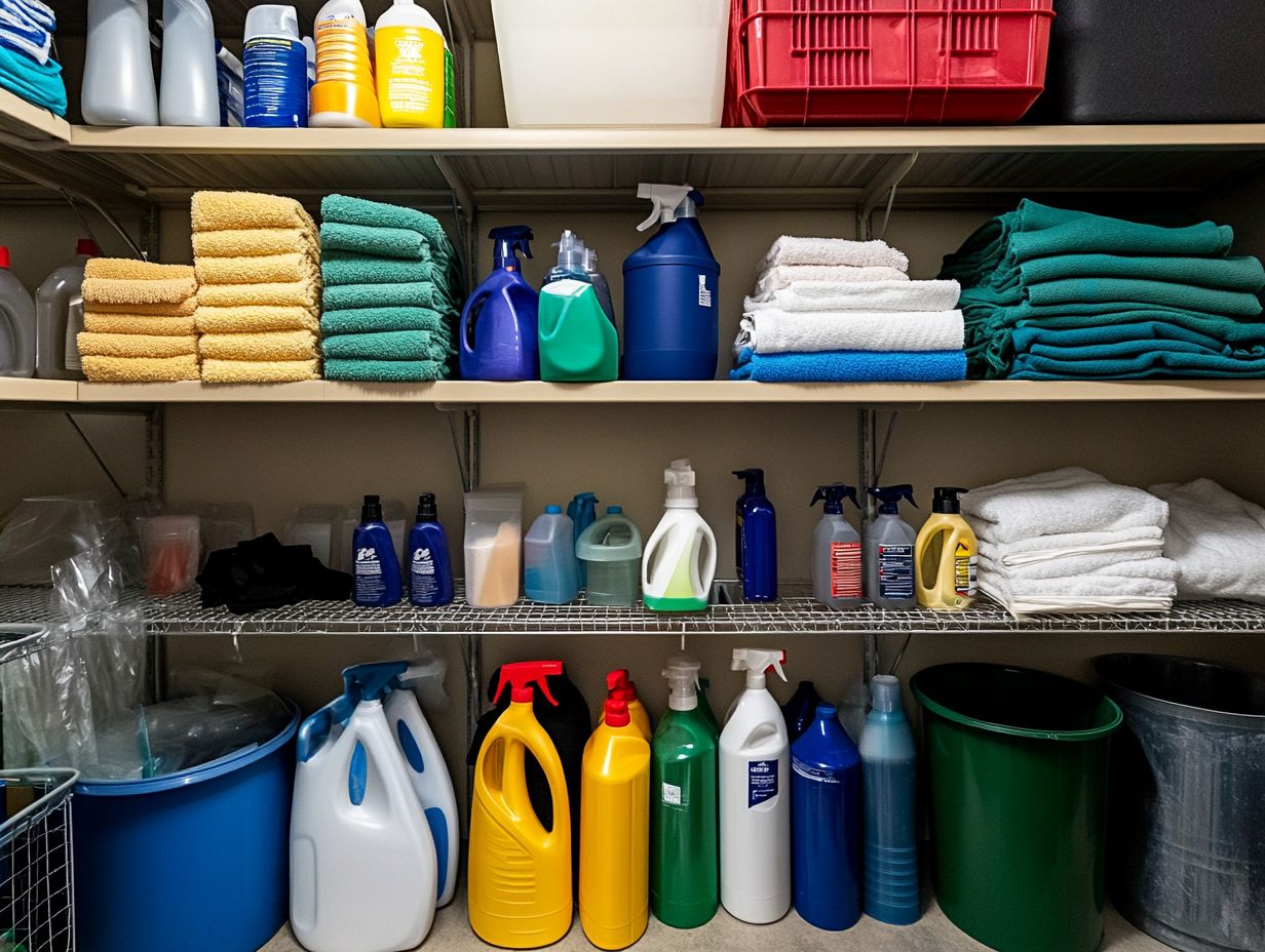 Organizing cleaning supplies by type for better efficiency