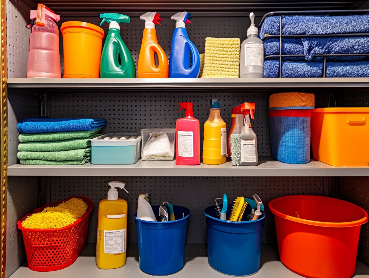 Storing chemical cleaning supplies in a cool, dry place for optimal effectiveness