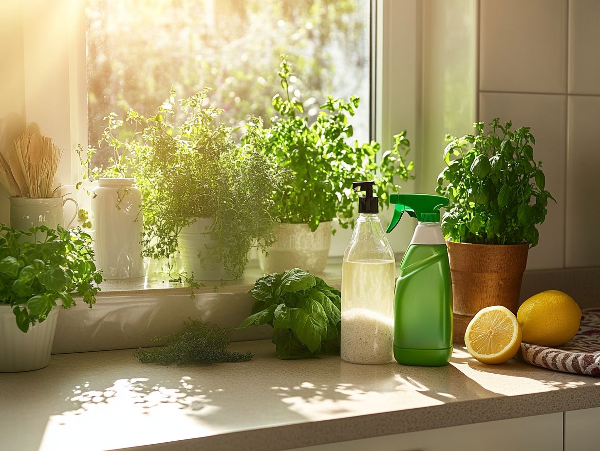 A visual representation of frequently asked questions regarding natural cleaning products.