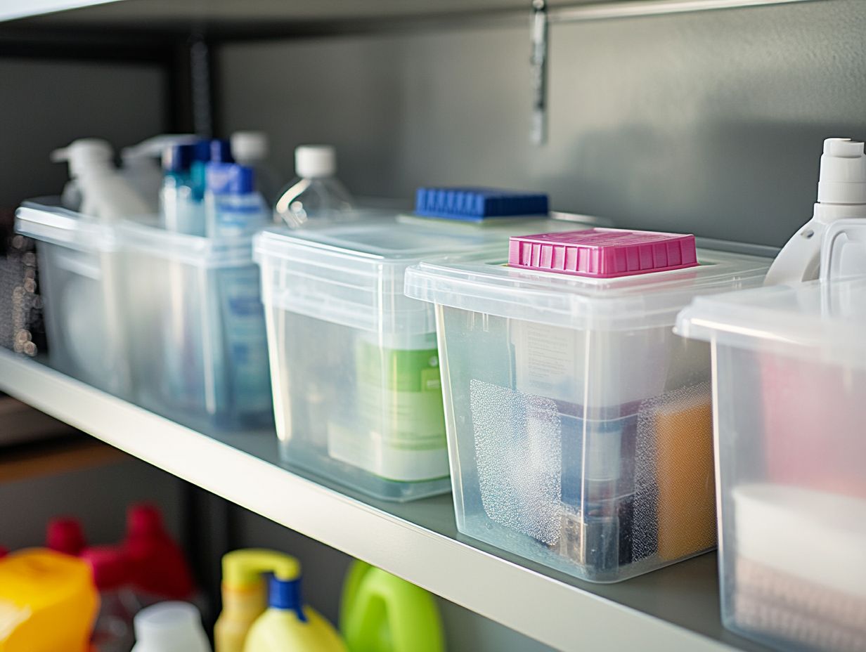 Image showing various containers for storing cleaning products