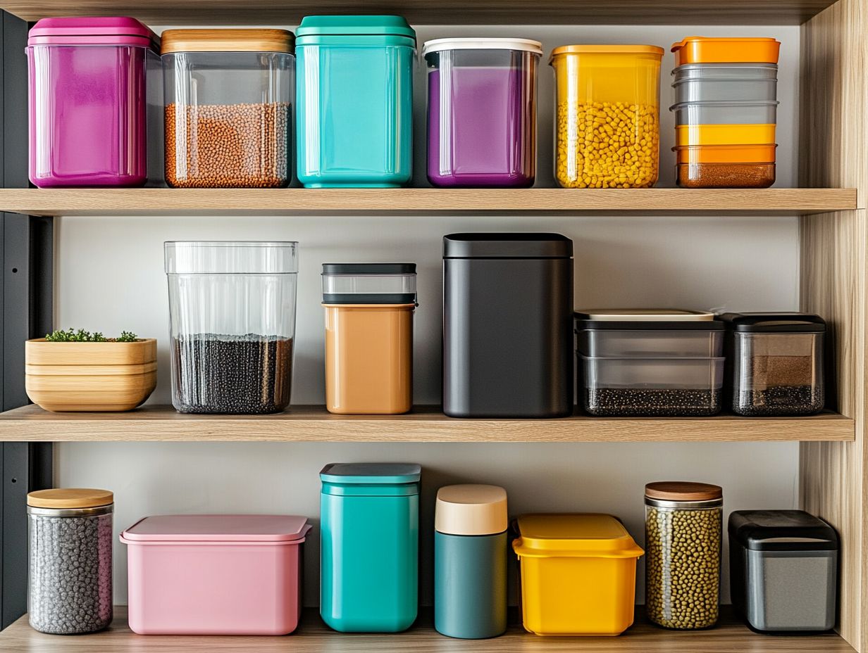 Various Metal Storage Containers Displayed