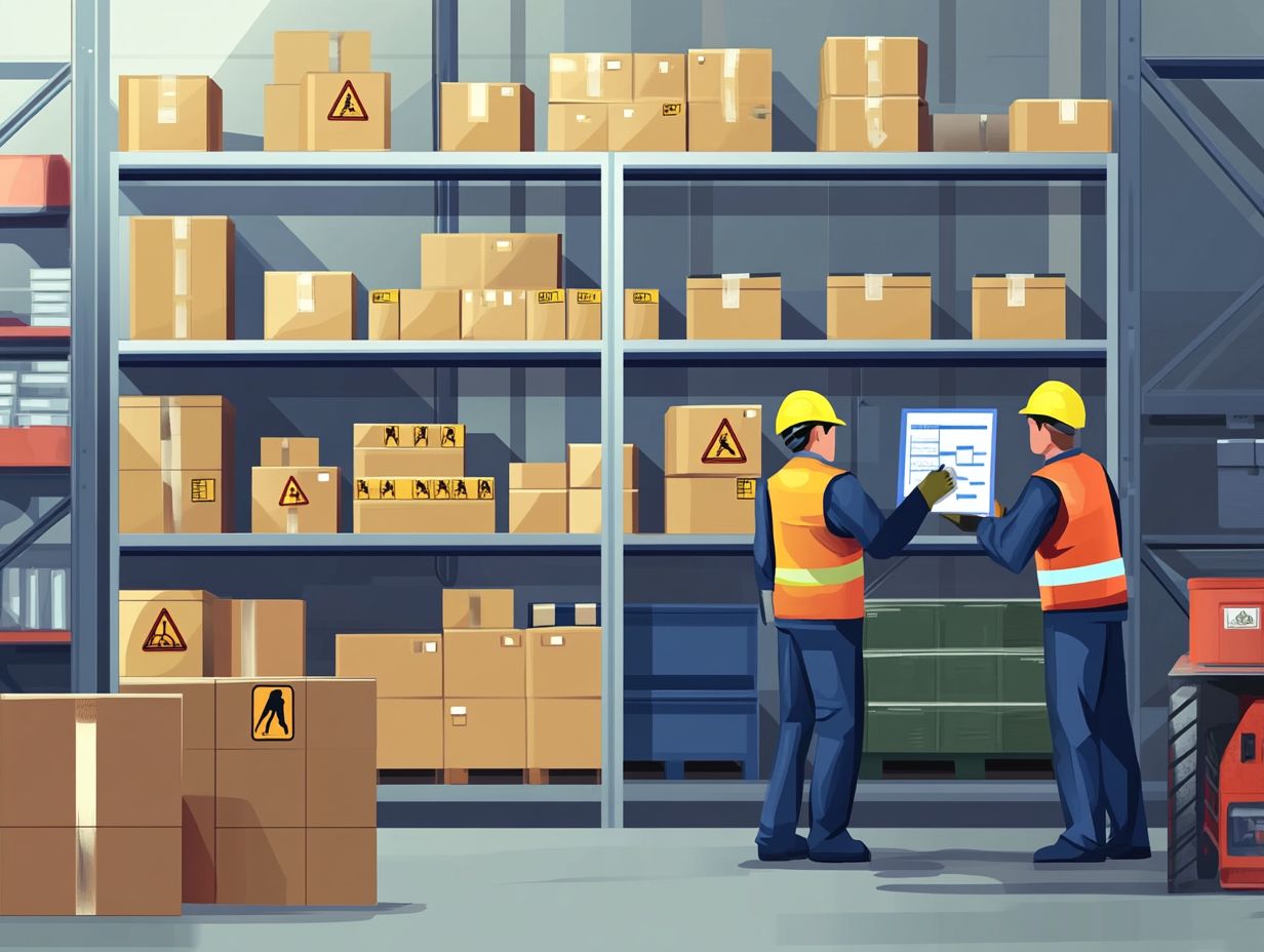 Image illustrating the legal requirements for accident prevention in storage facilities.