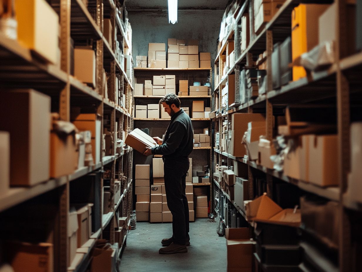 A stockroom with empty shelves representing the consequences of running out of essential items.