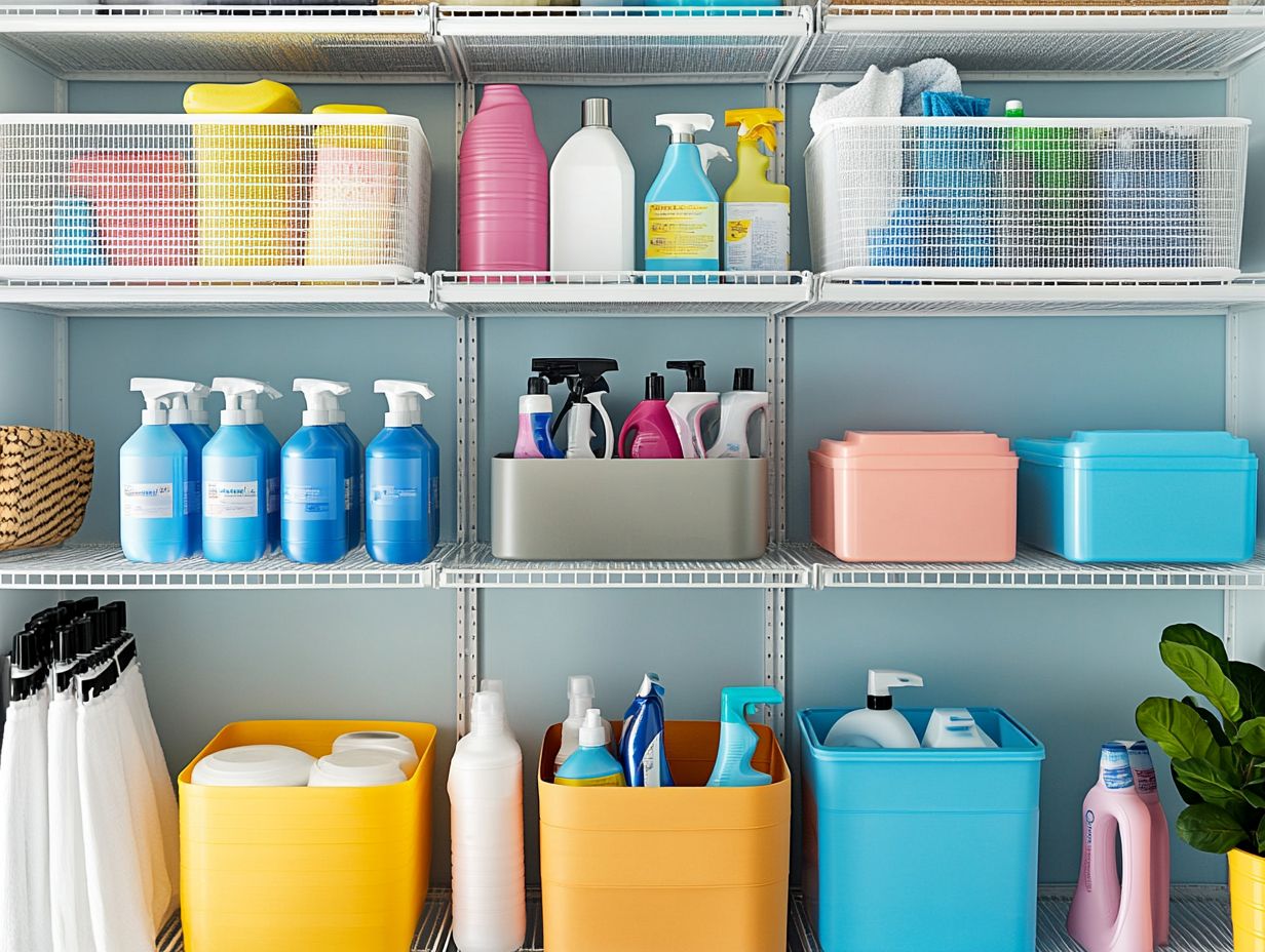 Illustration of ideal storage locations for cleaning products