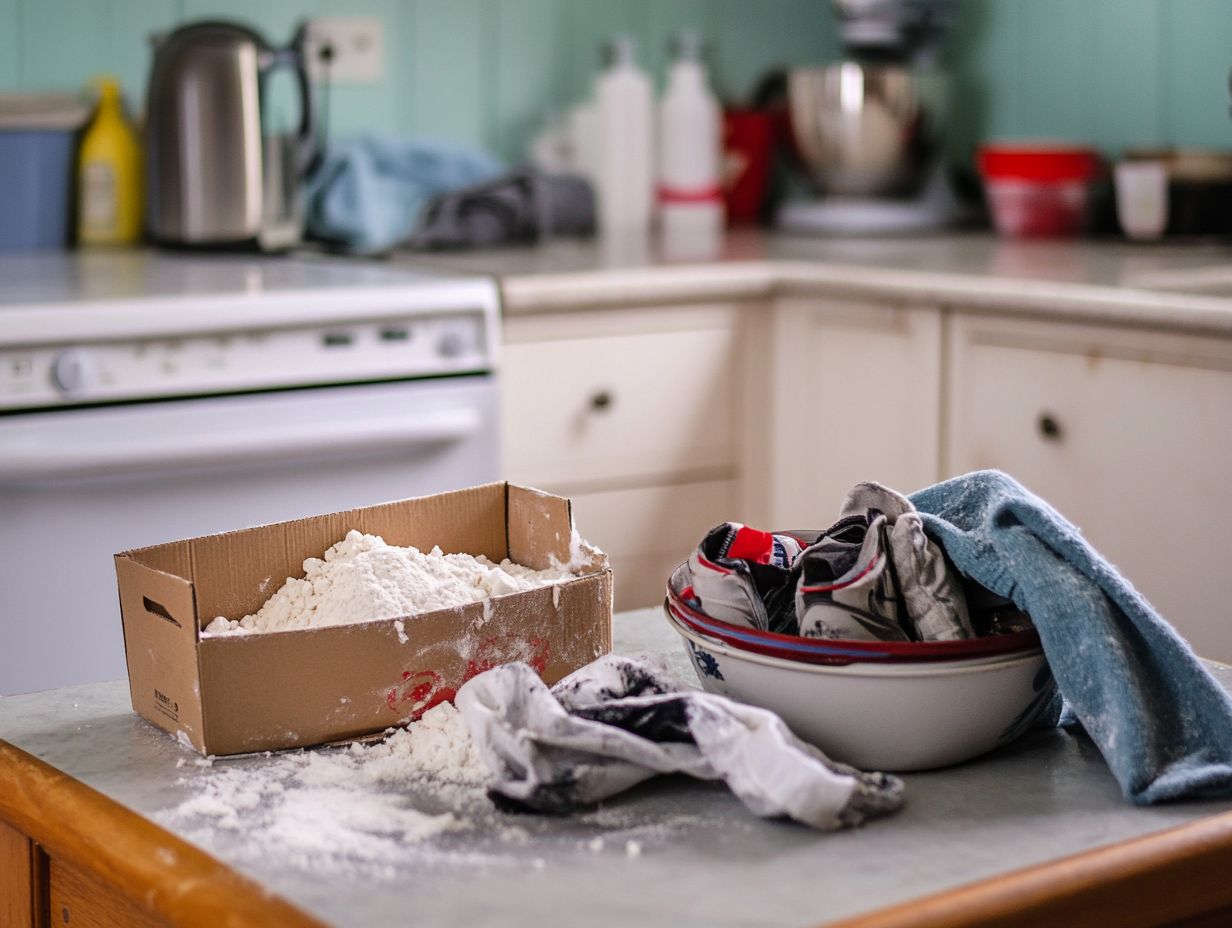 What is the role of baking soda in odor removal?