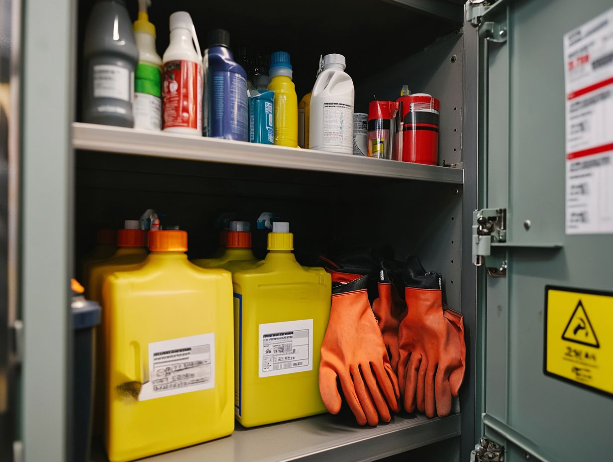 What are the Recommended Storage Methods for Hazardous Cleaning Materials?