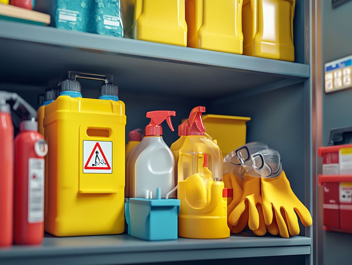 Visual representation of frequently asked questions about hazardous cleaning materials.