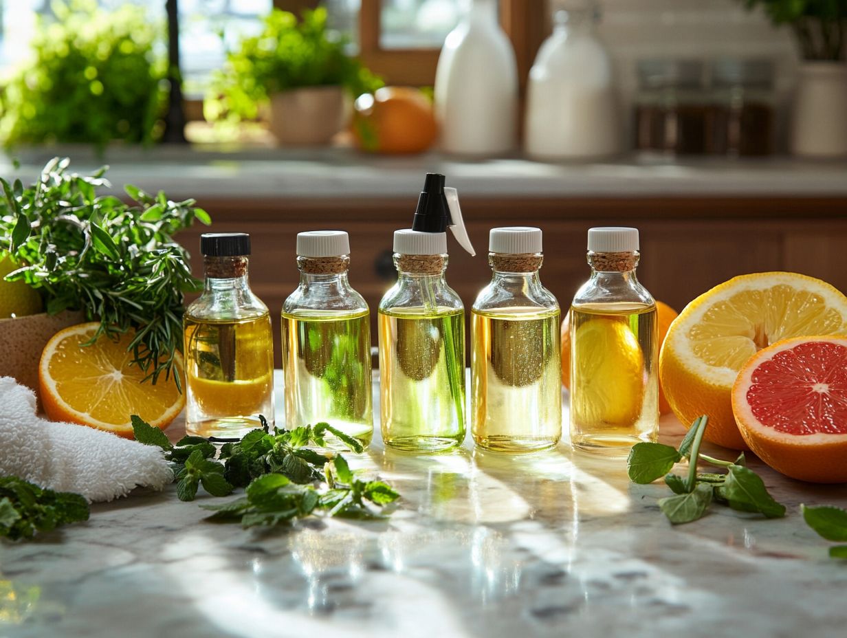 A guide on safety precautions for using essential oils in cleaning.