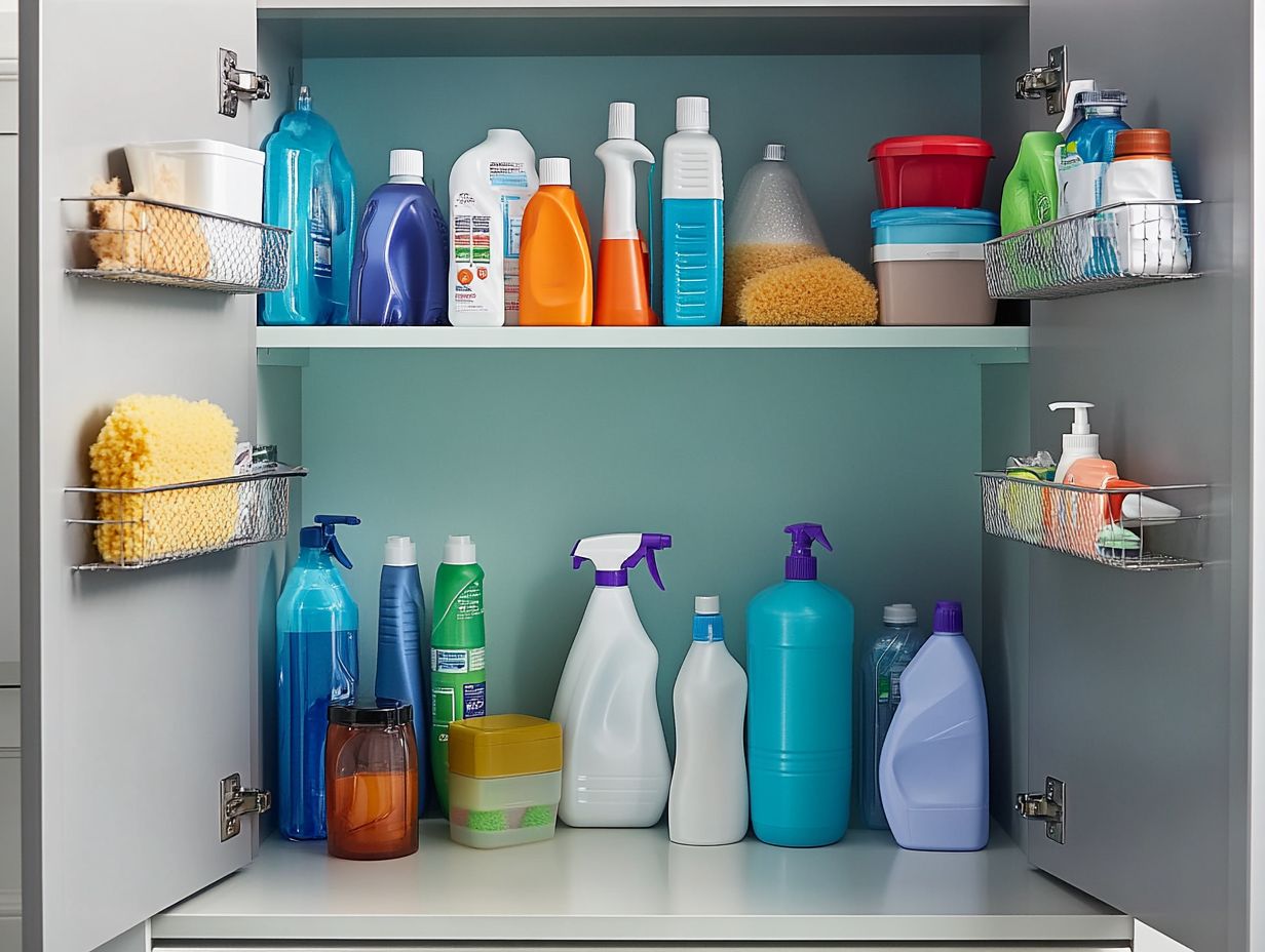 Image showing secure storage of household cleaning supplies