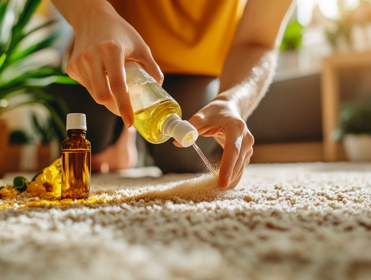 An image showing various cleaning agents for carpet cleaning