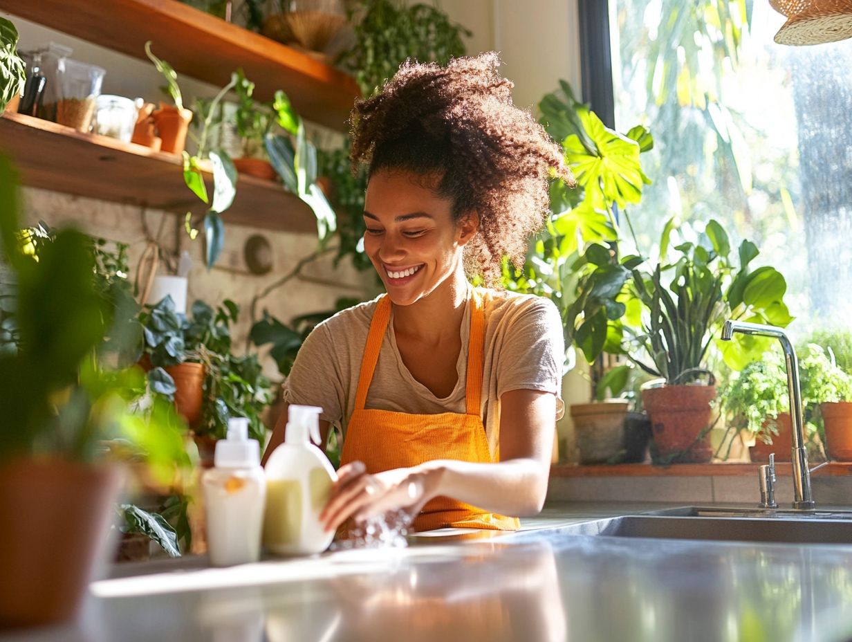 A cleaning solution made from lemon and baking soda for effective surface cleaning.