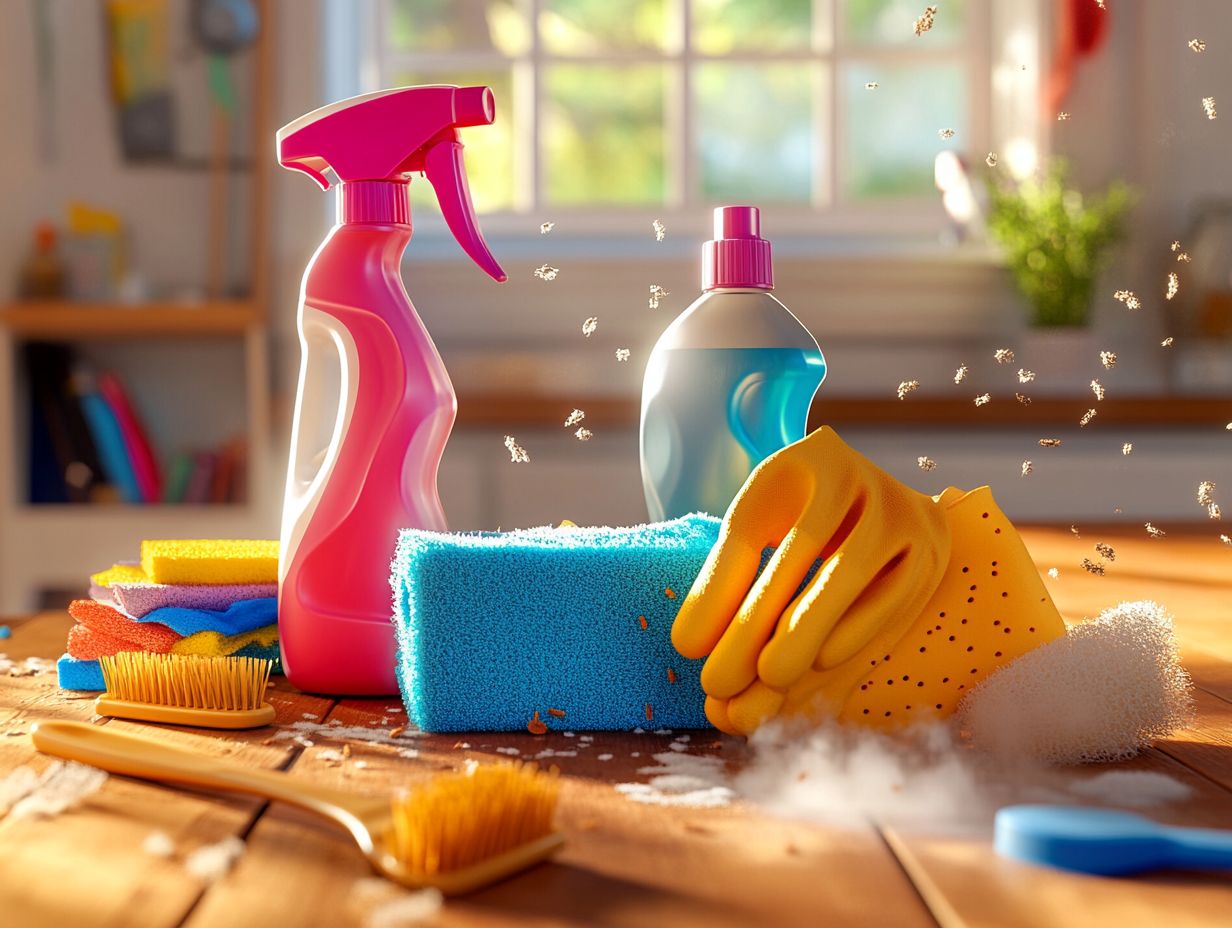 A visual guide to essential items in a cleaning kit