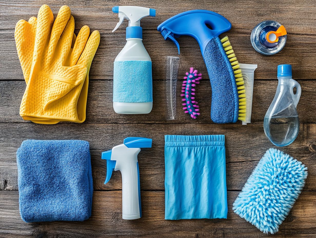 Image of a broom and dustpan set used for cleaning hard floors.